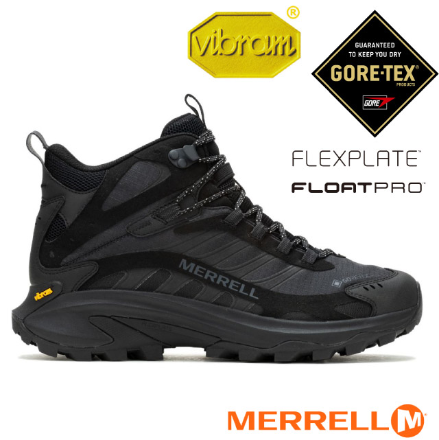 【MERRELL】男 MOAB SPEED 2 MID G-TX 多功能防水透氣中筒登山健行鞋/ML037501W 黑色✿30E010